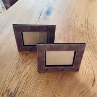 Leder Fotorahmen, Fotorahmen aus Leder braun / 2 Stück