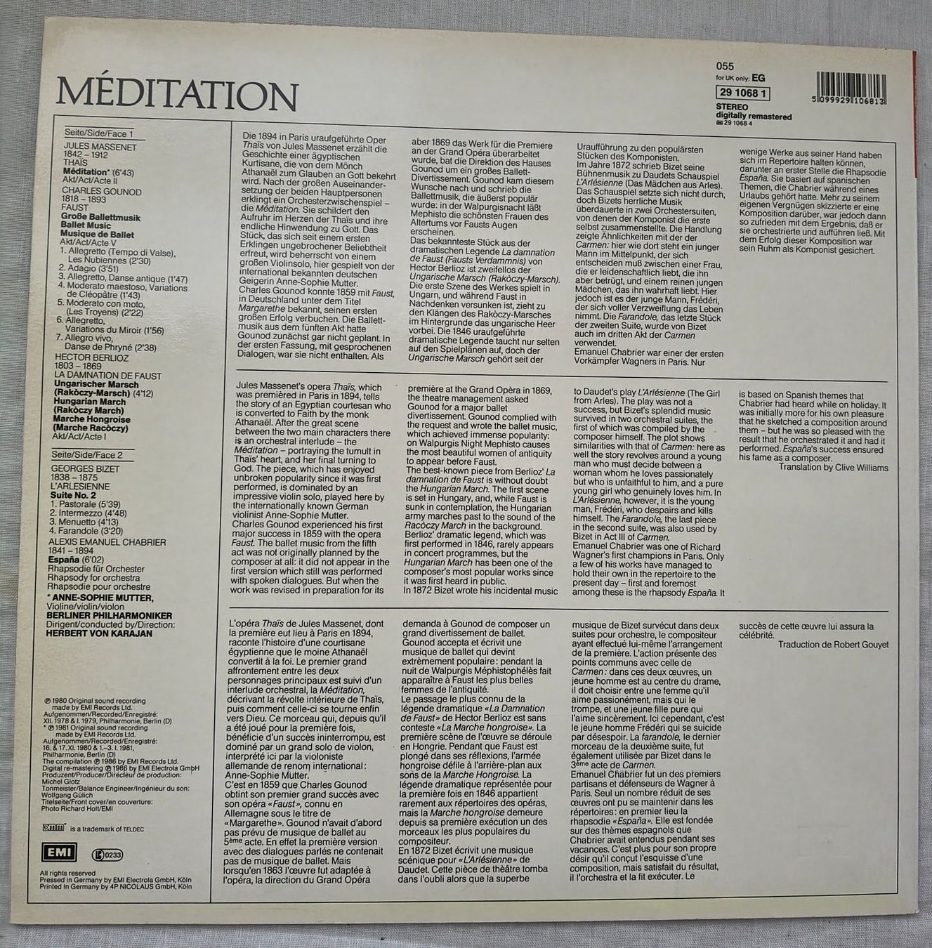 Dischi in vinile: Klassik - LP "MÉDITATION" – Nuovo (secondo la descrizione) da Binningen venduto da mar_2jlr 1