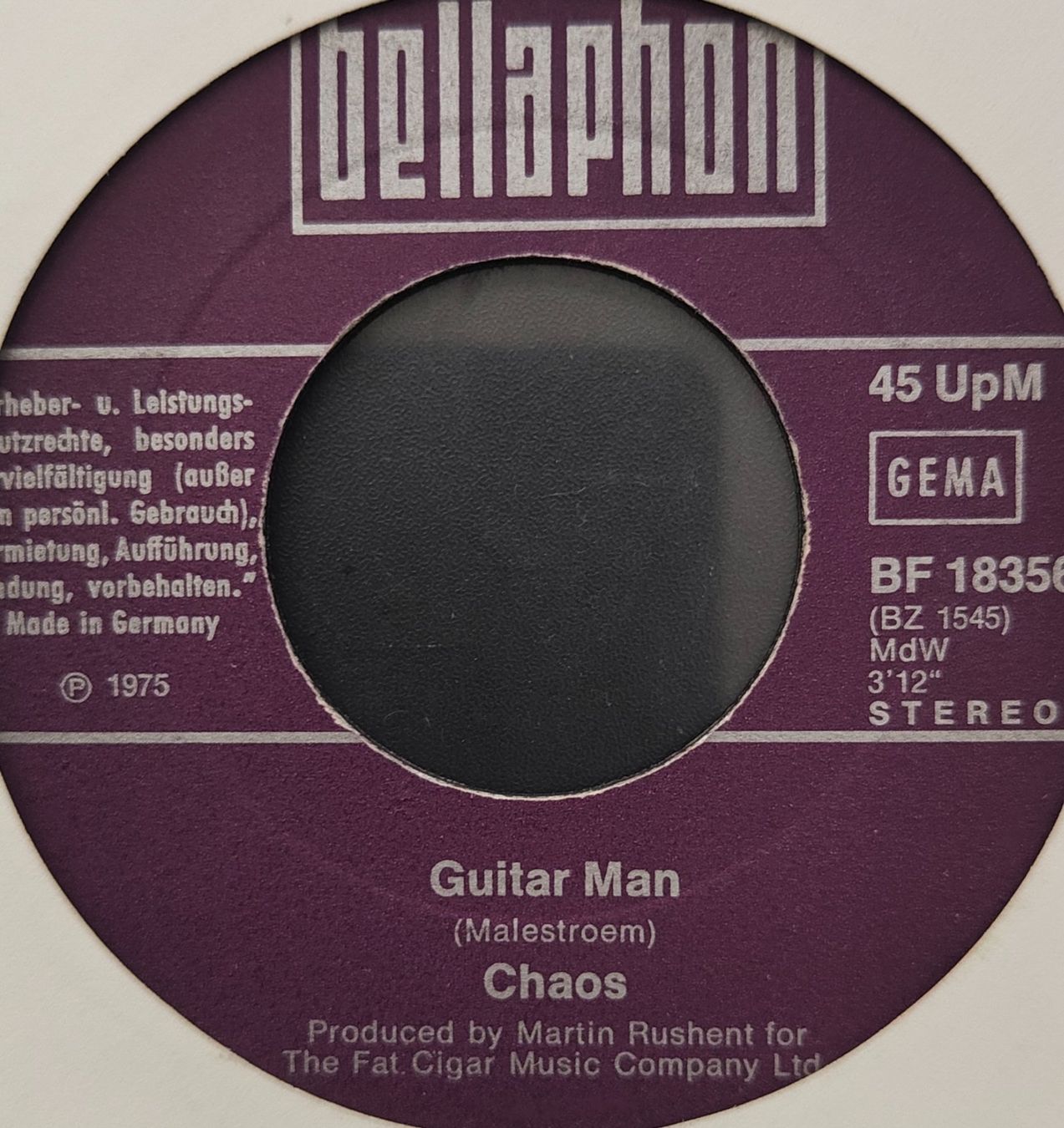 Dischi in vinile: Vinyl Single Chaos - Guitar Man – Usato da Langenthal venduto da Modo39