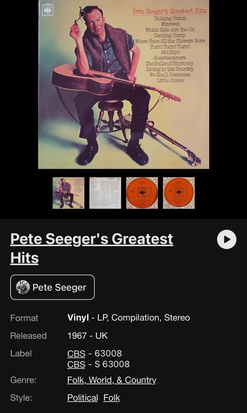 Dischi in vinile: Pete Seeger, einschließlich eines signierten Albums – Usato da Döttingen venduto da zha_xh2w 2