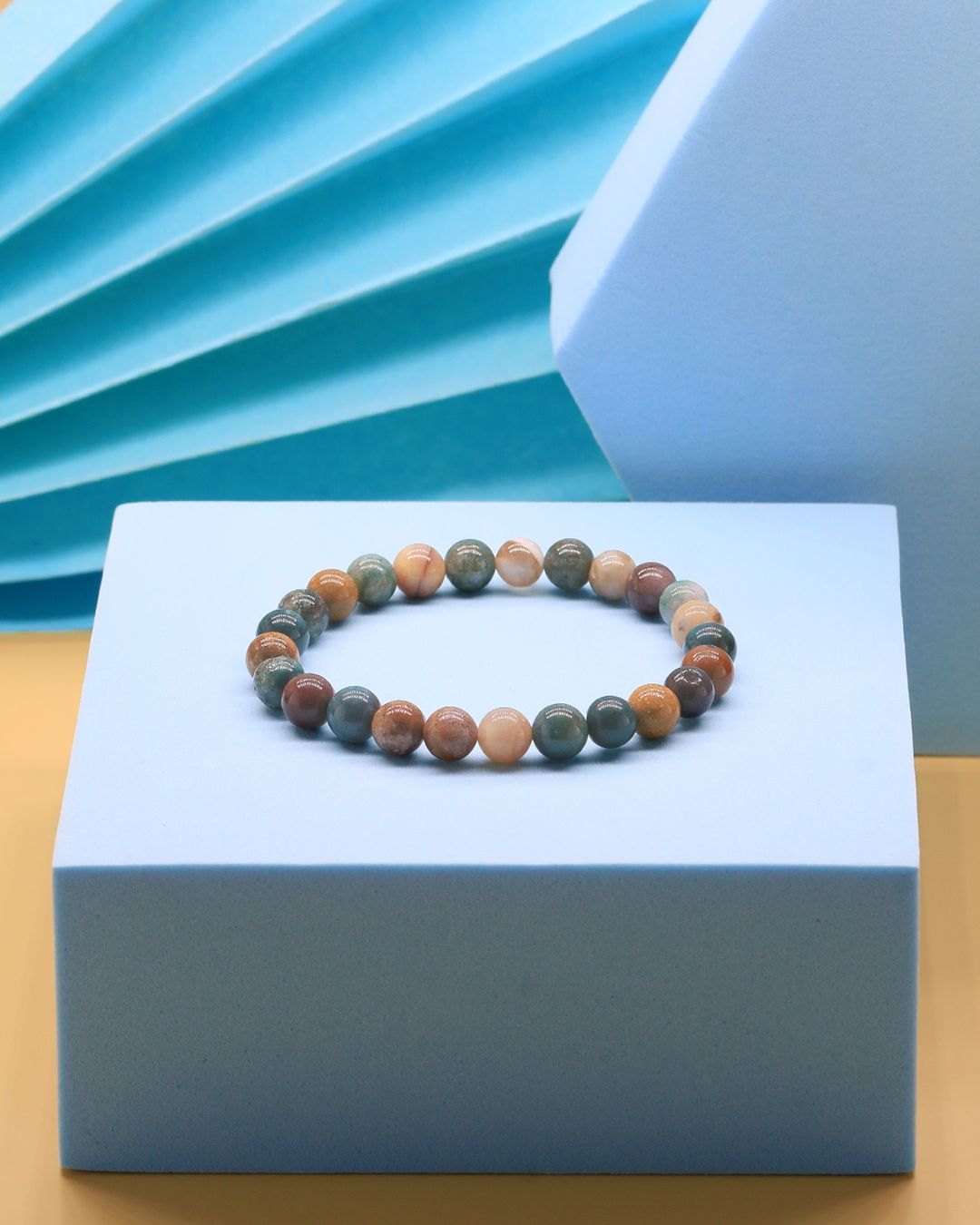 Bracciali & Braccialetti: Elastisches Armband aus Ozeanjaspis – Nuovo e nell'imballaggio originale da Schindellegi venduto da MoonAmber.schmuck