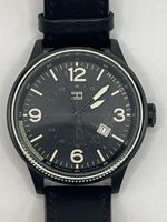 Tommy Hilfiger Uhr Schwarz Lederband Männer Sportlich Anlass