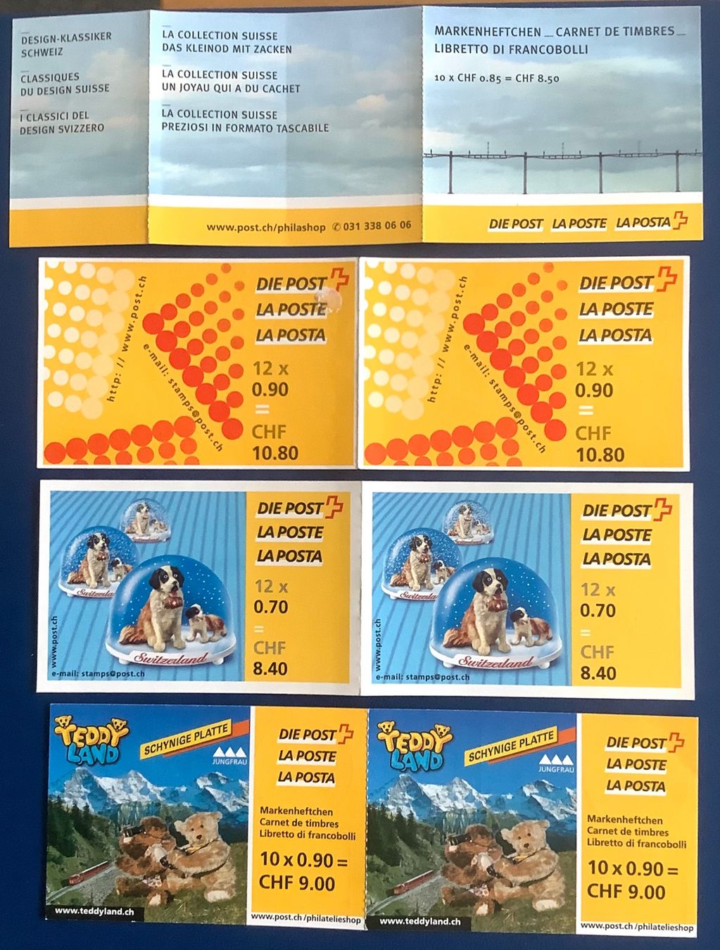 Tous les timbres: 2001-2003 / Schweiz - 4 Markenheftchen ET – Neuf (Voir description) à Liestal par Skunk02 1