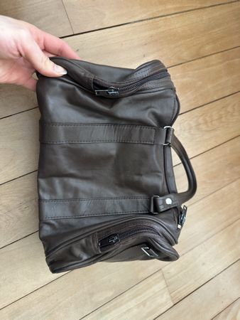 Braune Leder Handtasche - Vintage Stil