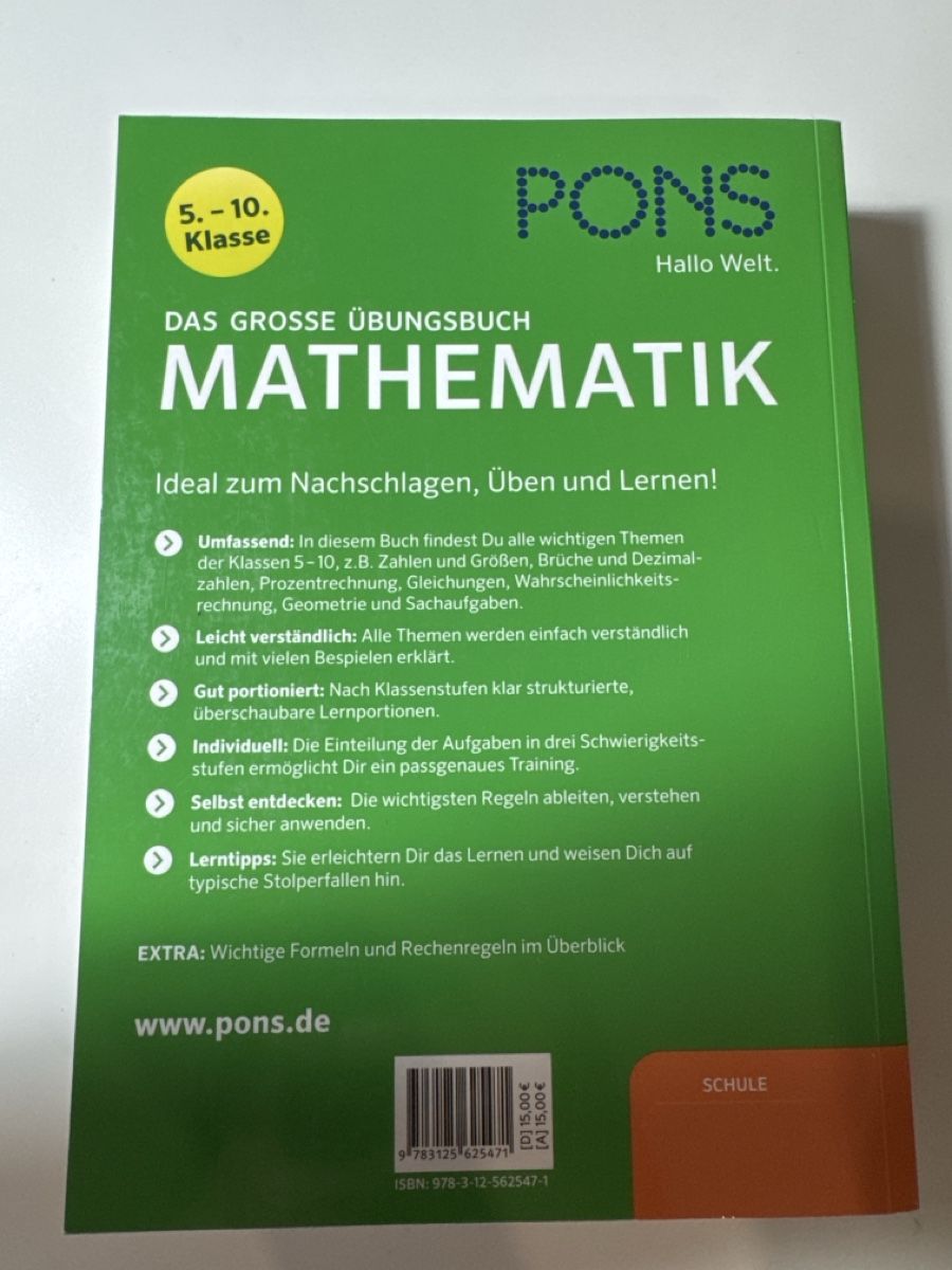Libri: Das grosse Übungsbuch Mathematik – Nuovo (secondo la descrizione) da Rorschach venduto da maz_tll5 1