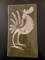 Vintage Keramik Platte Hahn Motiv Handbemalt Schweiz