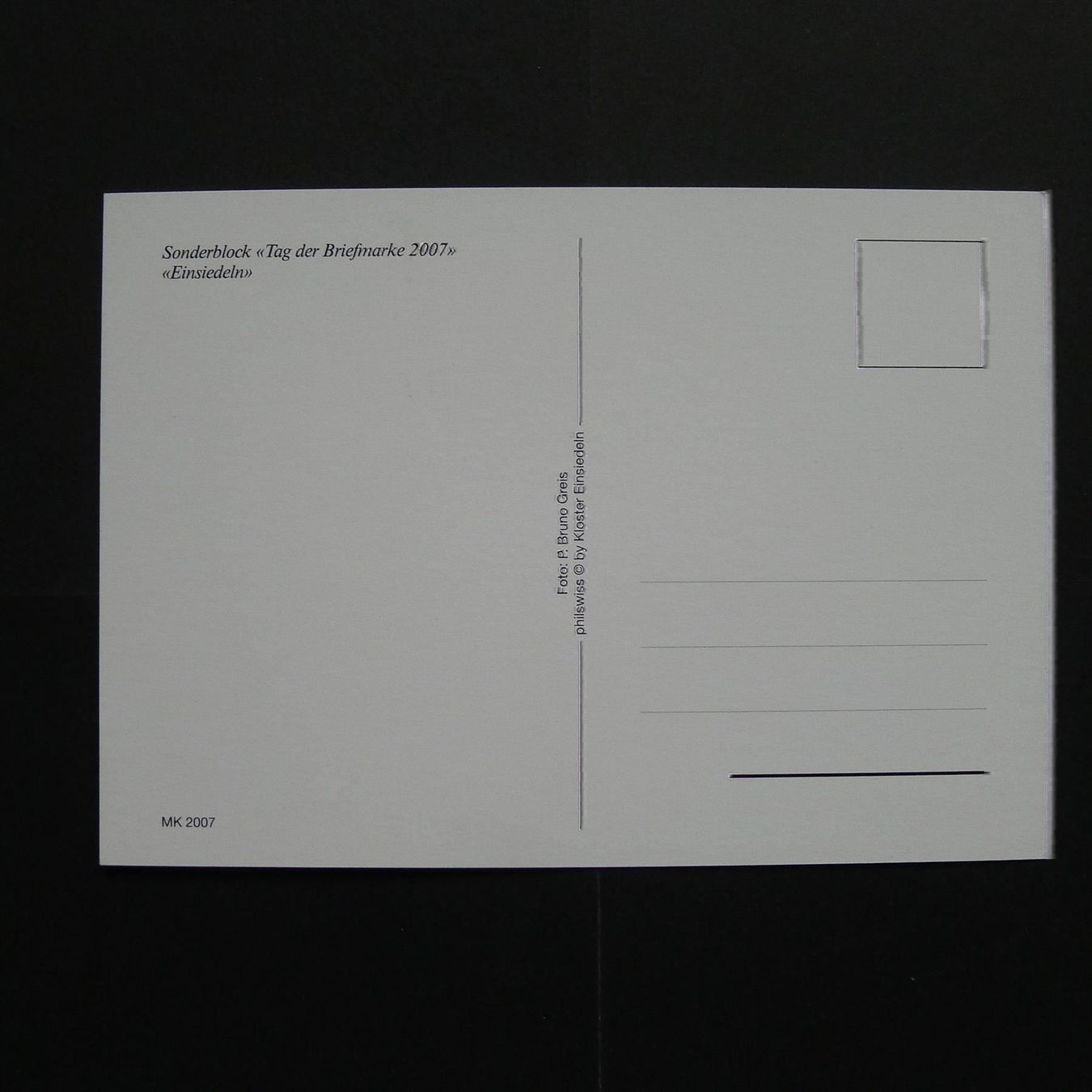 Tutti i francobolli: 2007 Nr. 1257A Maximumkarte EINSIEDELN – Usato da Dagmersellen venduto da wyss1982 1