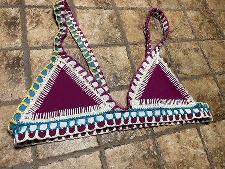 Top bikini Kiini uncinetto colorato tg M-Originale 