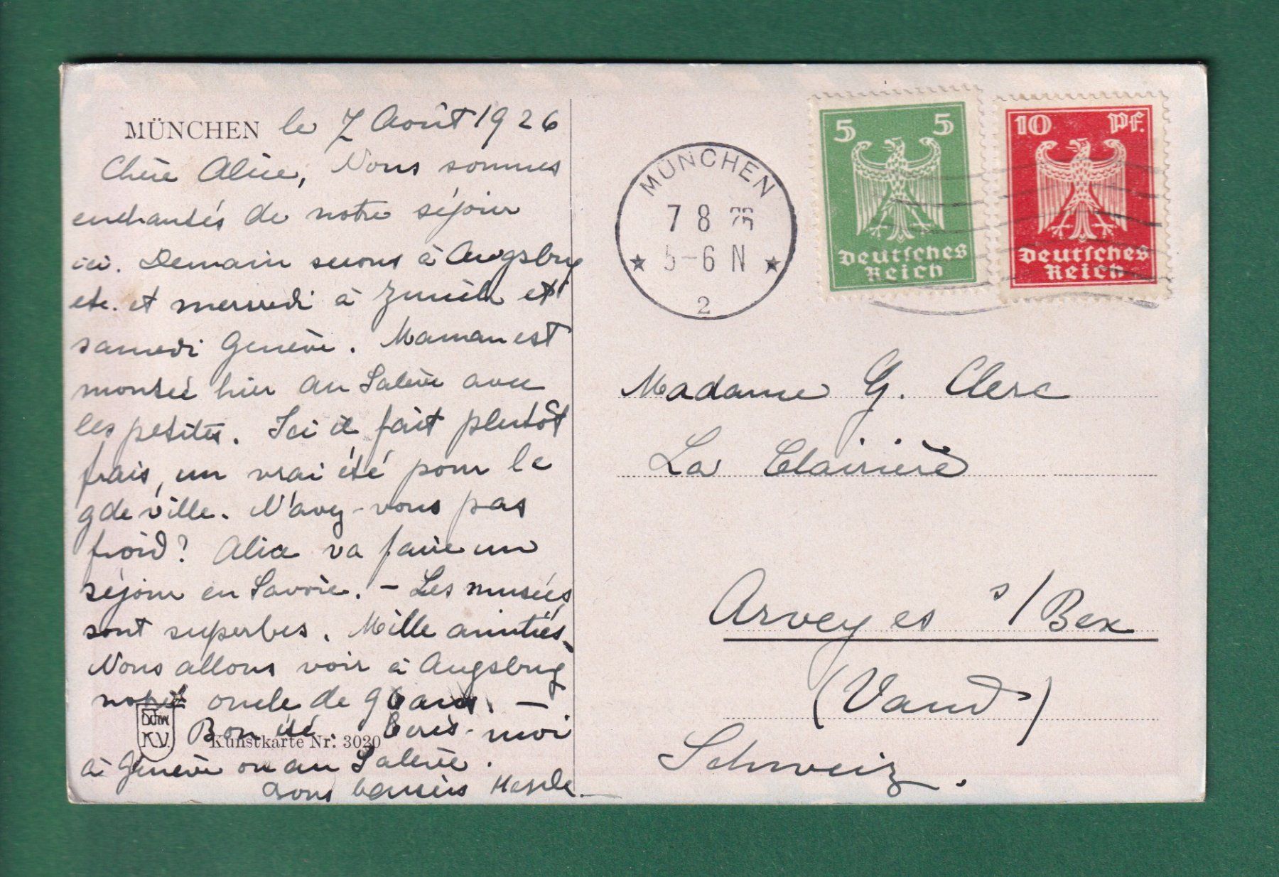 Cartes postales: MÜNCHEN - Teilansicht - 1926 – D'occasion à Pully par nicecards-shop 1