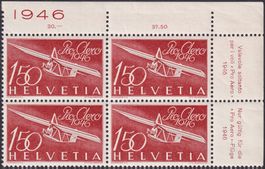 1946, F41 Viererblock postfrisch ** Flugpost, Kat: 200.-+