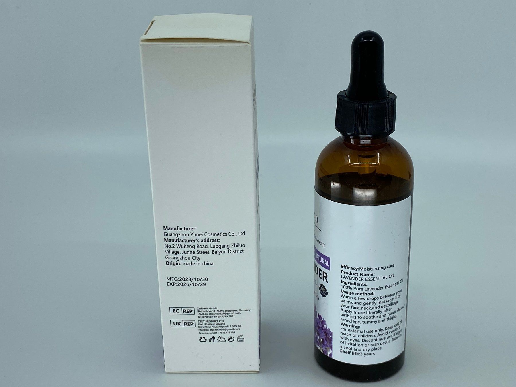 Oli essenziali: 100 ml Ätherisches Lavendel-Duftöl - mit Pipette – Nuovo e nell'imballaggio originale da Langwiesen venduto da rtWebshop 2