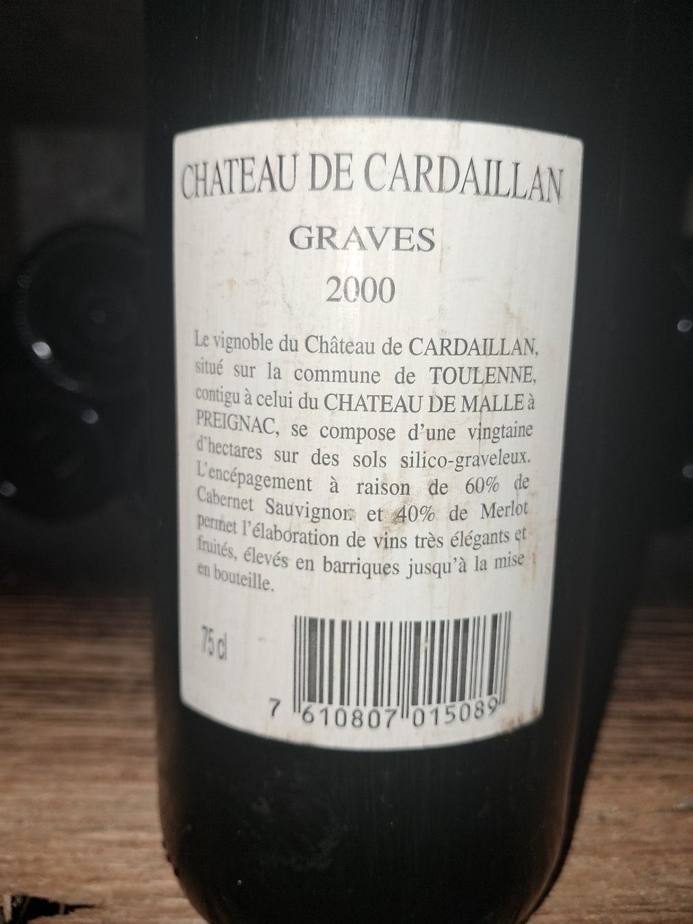 Vino: Château de Cardaillan Graves Bordeaux 2000  – Nuovo e nell'imballaggio originale da Le locle venduto da juliensaran 3
