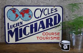 doppelseitiges Blechschild "Cycles Lucien Michard" Fahrrad