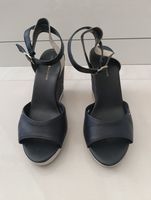 Tommy Hilfiger Keilabsatz Sandalen Gr. 37 dunkelblau Leder