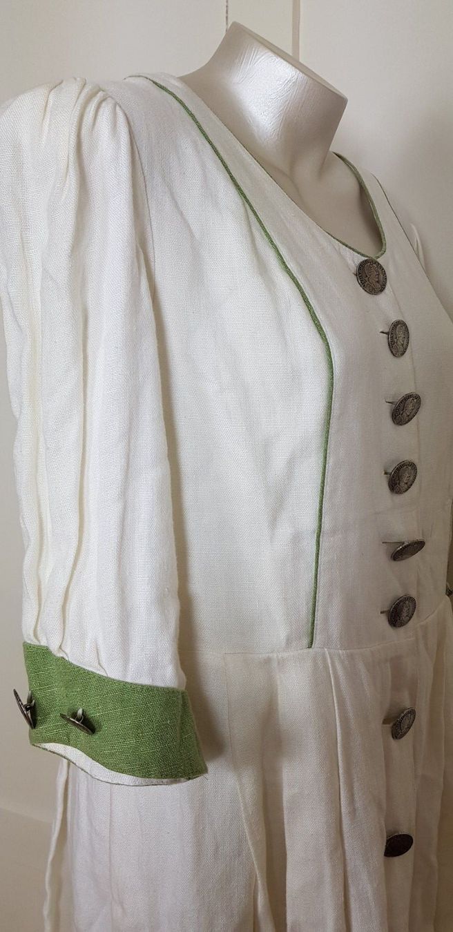 Vestiti: Kleid, Trachtenkleid, Dirndl, Leinen, Gr. 46 – Usato da Uster venduto da Astral 9