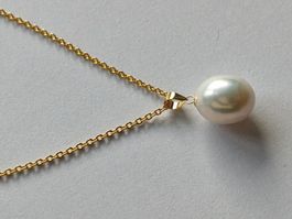 Süsswasserperle Anhänger Gold 750 öse