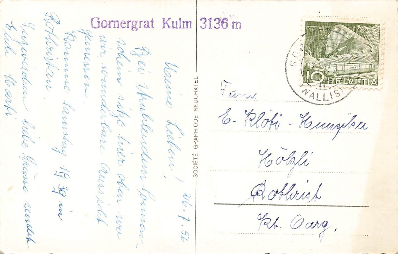 Cartoline postali: Gornergrat (VS) – Bahnhof Gornergrat Bahn – Usato da Biasca venduto da Blenio71 1
