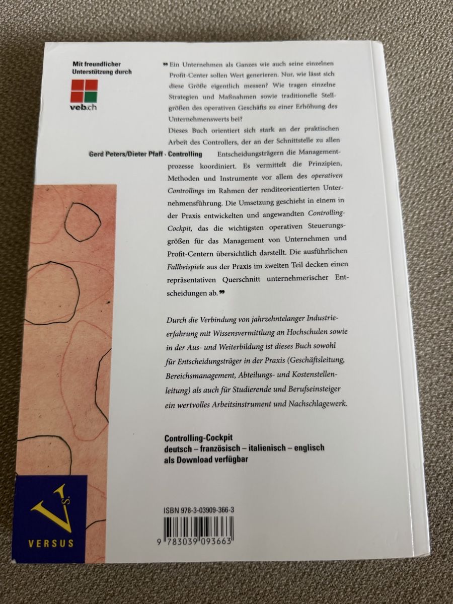 Libri: Controlling - Wichtigste Methoden und Techniken – Nuovo (secondo la descrizione) da Zürich venduto da sat_hm5x 1