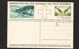 Bundesfeierkarte 1931,Nr. 54 ll c * , Aviatik