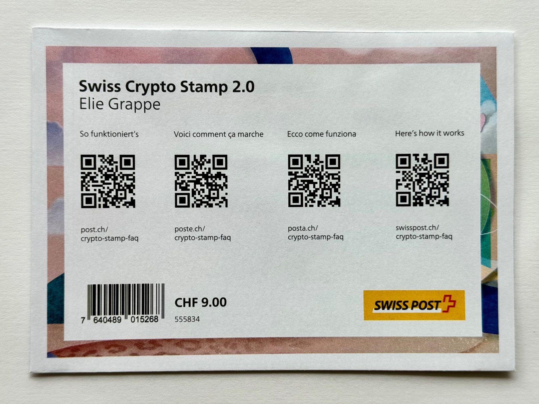 Alle Briefmarken: Swiss Crypto Stamp 2.0 ID3, Elie Grappe – Neu und originalverpackt aus Baar von ricjon