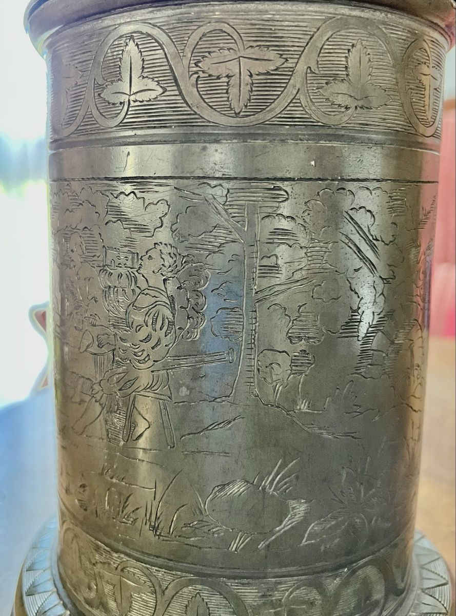 Karaffen: Barocker Zinn Walzenkrug  datiert 1738 – Gebraucht aus Hermetschwil - Staffeln von Juergso 6