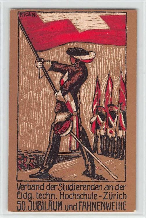 VERBAND der STUDIERENDEN der ETH 1915 schöne Festkarte Kaufen auf