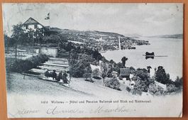 Wollerau 1907 - Hotel Bellevue, Blick auf Richterswil