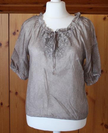 Kurzarm Bluse hellbraun Gr. M
