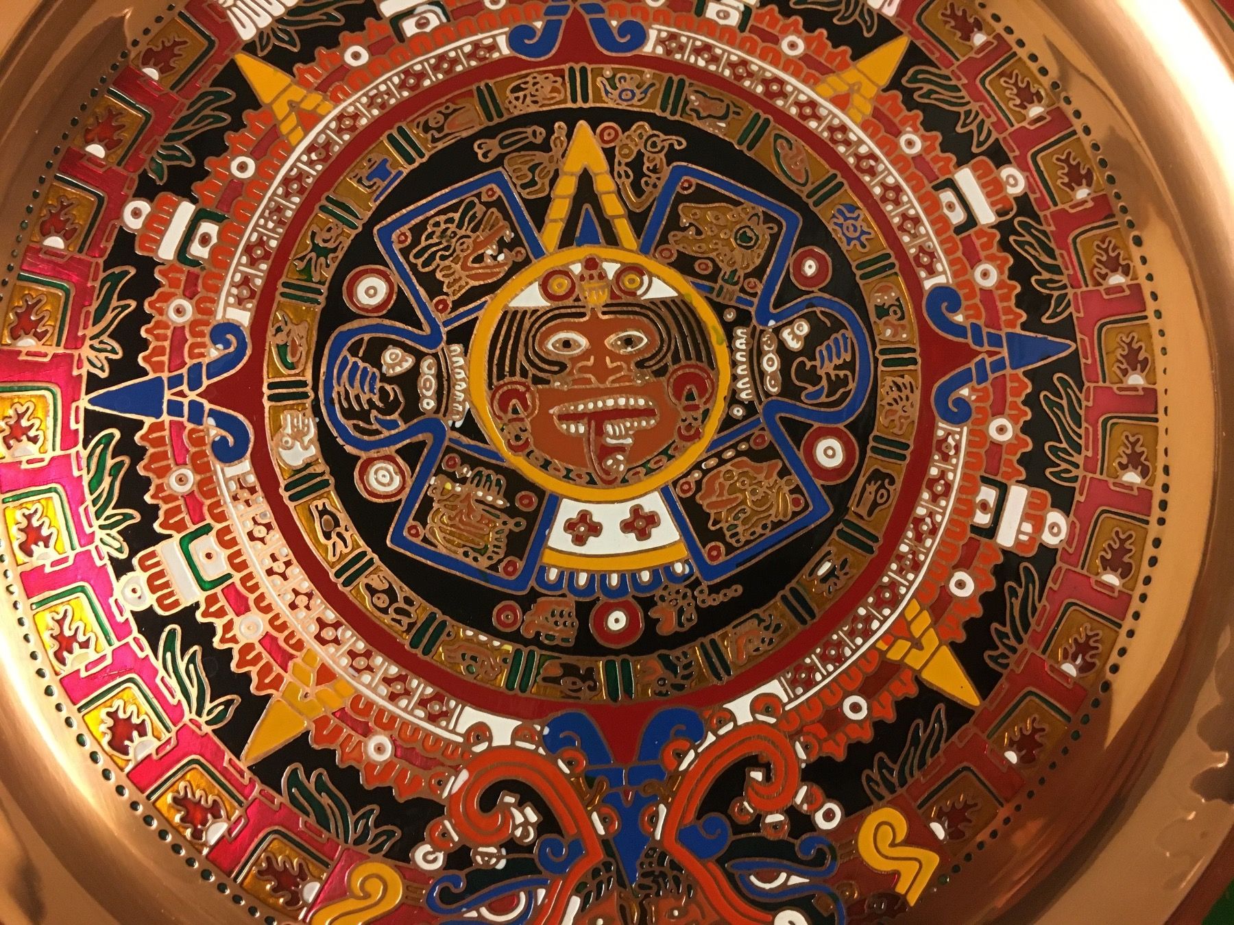 Tutte le decorazioni: Mexikanischer Kupferteller, Wandteller, Aztekenkalender. – Usato da Lanzenhäusern venduto da vic63 5