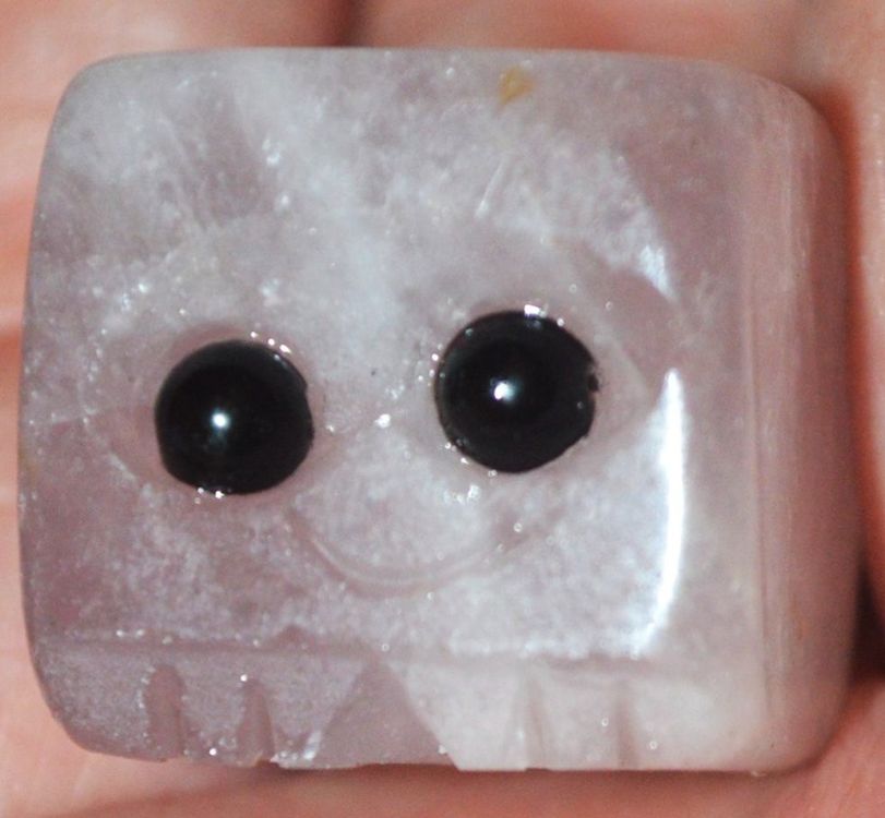 Rosa Rosenquarz Würfel - Handgeschnitzt 2 Stück Kristall Geschenk