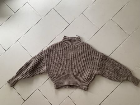 Kurzer Stehkragen Pullover von H&M Gr. M taupe