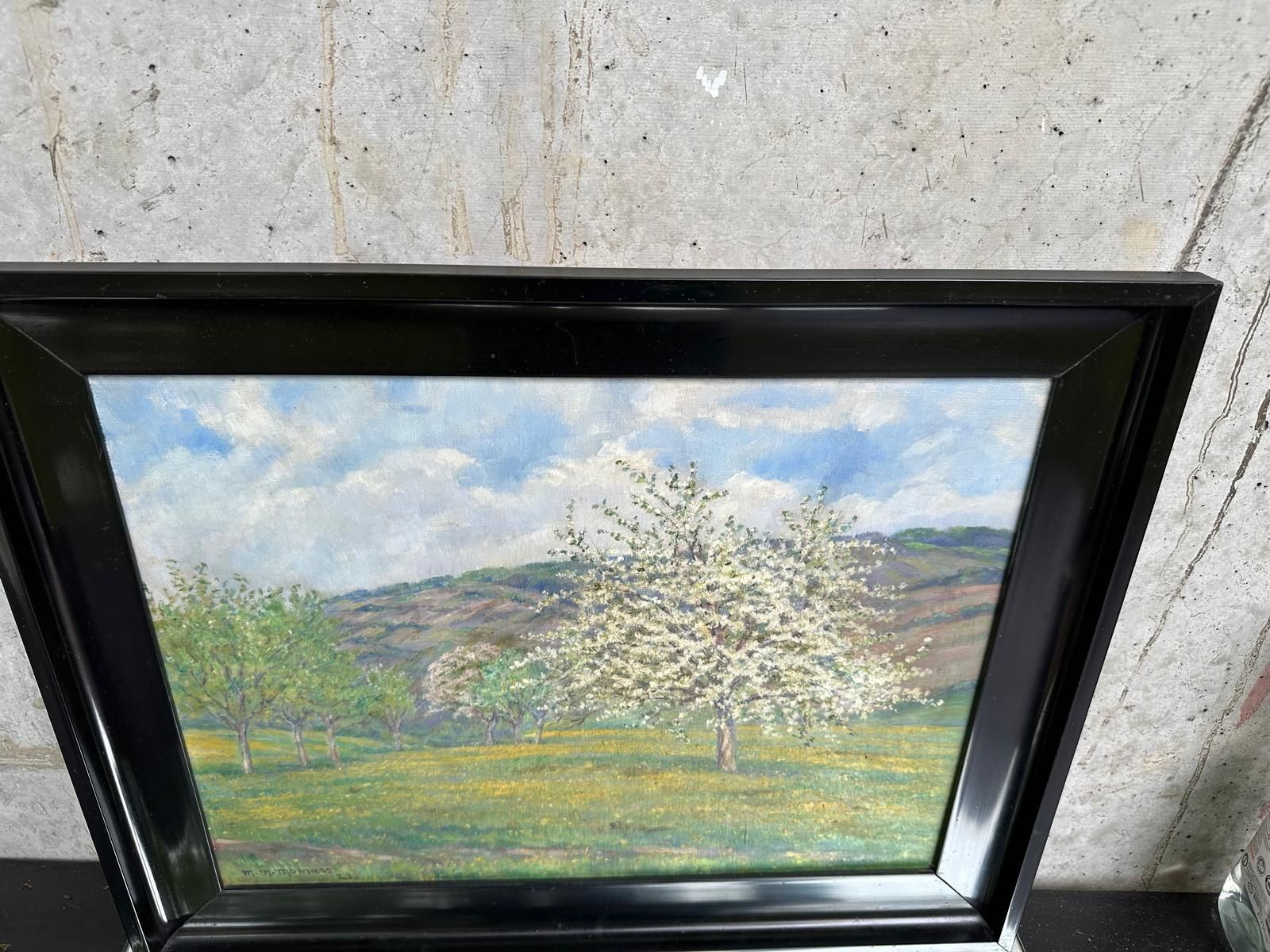 Dipinti: Vintage Spring Landscape Painting, Framed, Signed, 1923 – Usato da Lausanne venduto da vas_cdb2 1