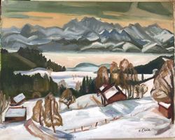 Expressionistisches Gemälde - Öl auf Leinwand - H.Eschle