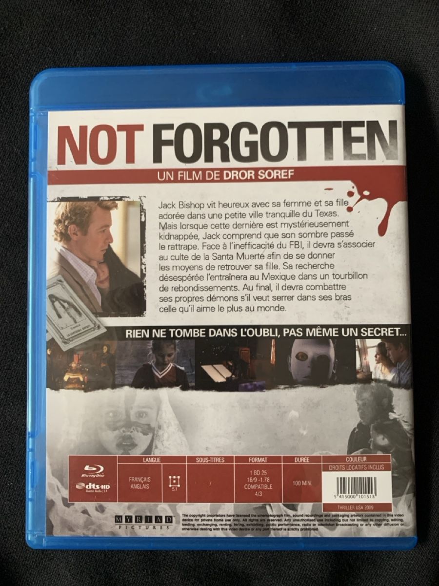 Tutti i DVDs: Blu-ray Not Forgotten avec Simon Baker en format B – Usato da Salavaux venduto da Lune_Diurne 1