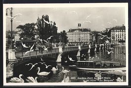 Genève, Pont du Mont Blanc et Hotel Les