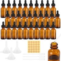 30 Stück Pipettenflasche 30ml Glas Tropfflasche Braunglas