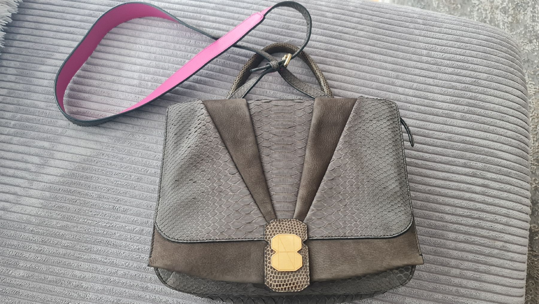 Sacs femmes: Bianchi Nardi Ledertasche Handtasche Python Print Pink – Neuf (Voir description) à Ibach par ole_6whn