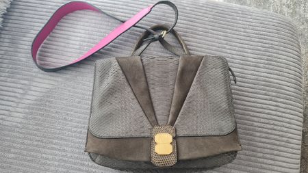 Bianchi Nardi Ledertasche Handtasche Python Print Pink