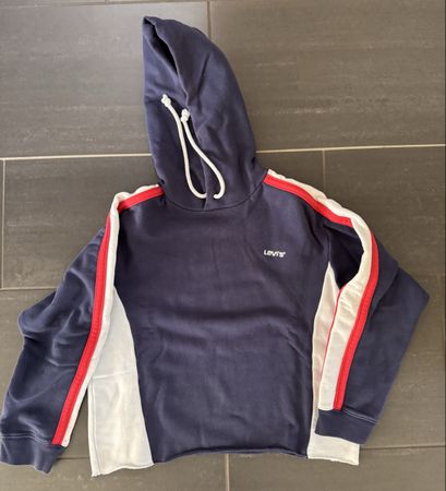 Levi's Hoodie Crop XS, Blau mit Streife, Top Zustand!