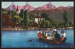 Hilterfingen, Uferpartie mit Boot, Eiger