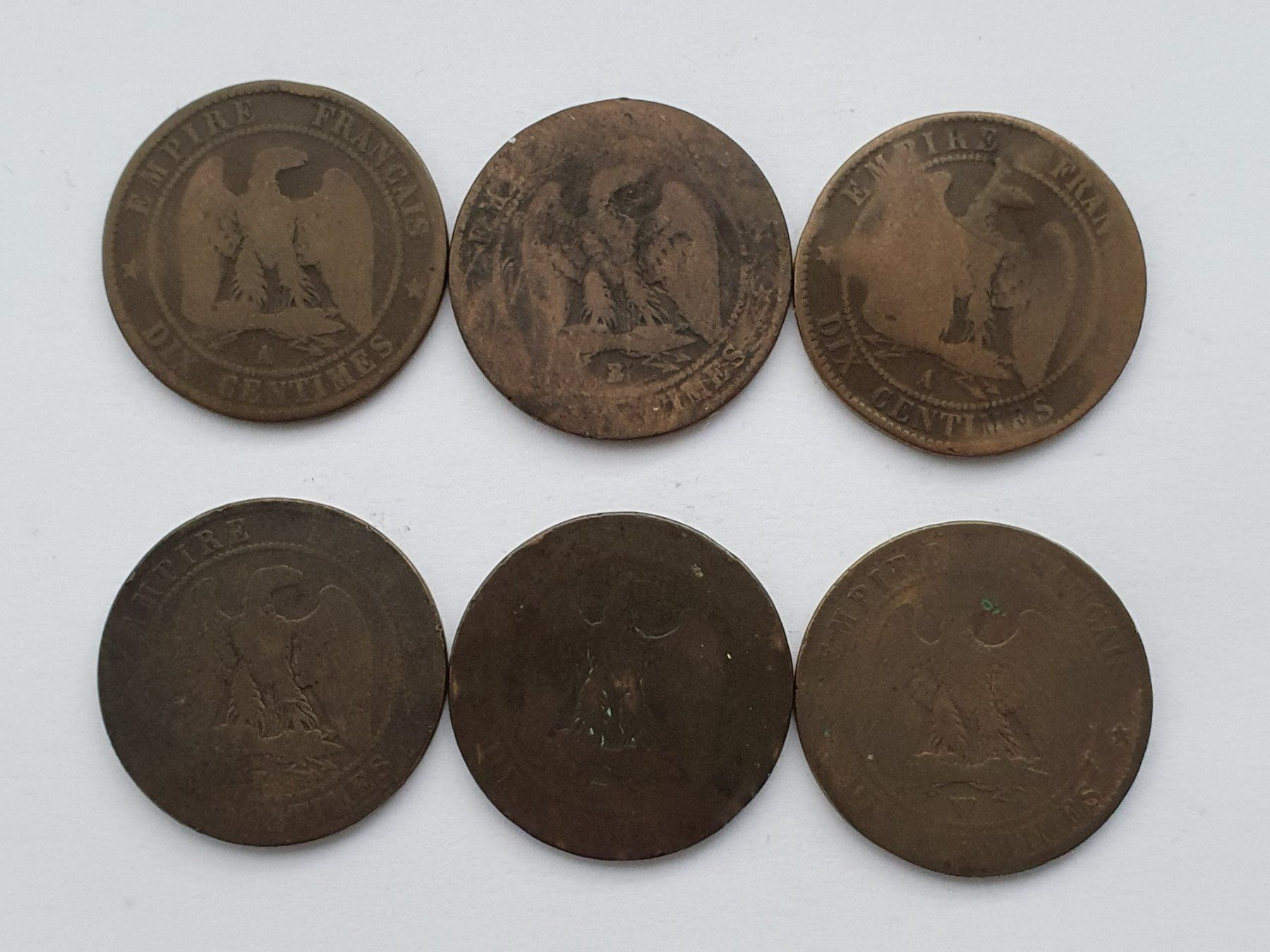 Alle Münzen: 6x 10 Centimes Lot Nr 4 – Gebraucht aus Pravidondaz von LVtik