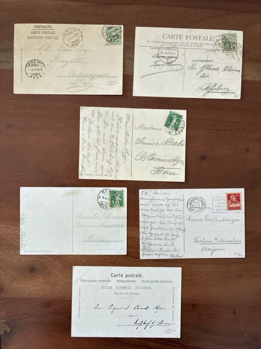 Cartoline postali: 13 Ansichtskarten Schweiz von Murten FR – Usato da Oftringen venduto da Cla.vD.74 1
