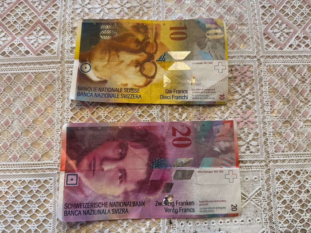 CHF 10 und CHF 20 Note - Schweizer Franken - Top! (Gebraucht) in ...