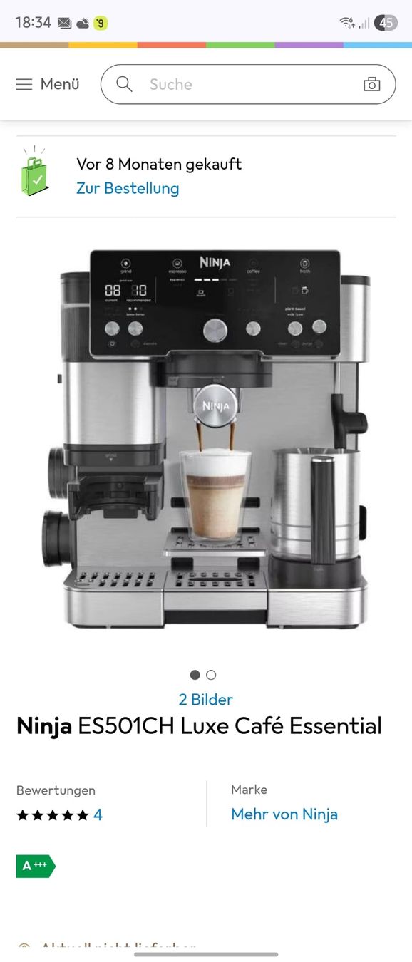 Macchine per caffè & Macchine per espresso: Ninja ES501CH Luxe Café Essential - Wenig gebraucht! – Usato da Brüttisellen venduto da Miralaurea 1