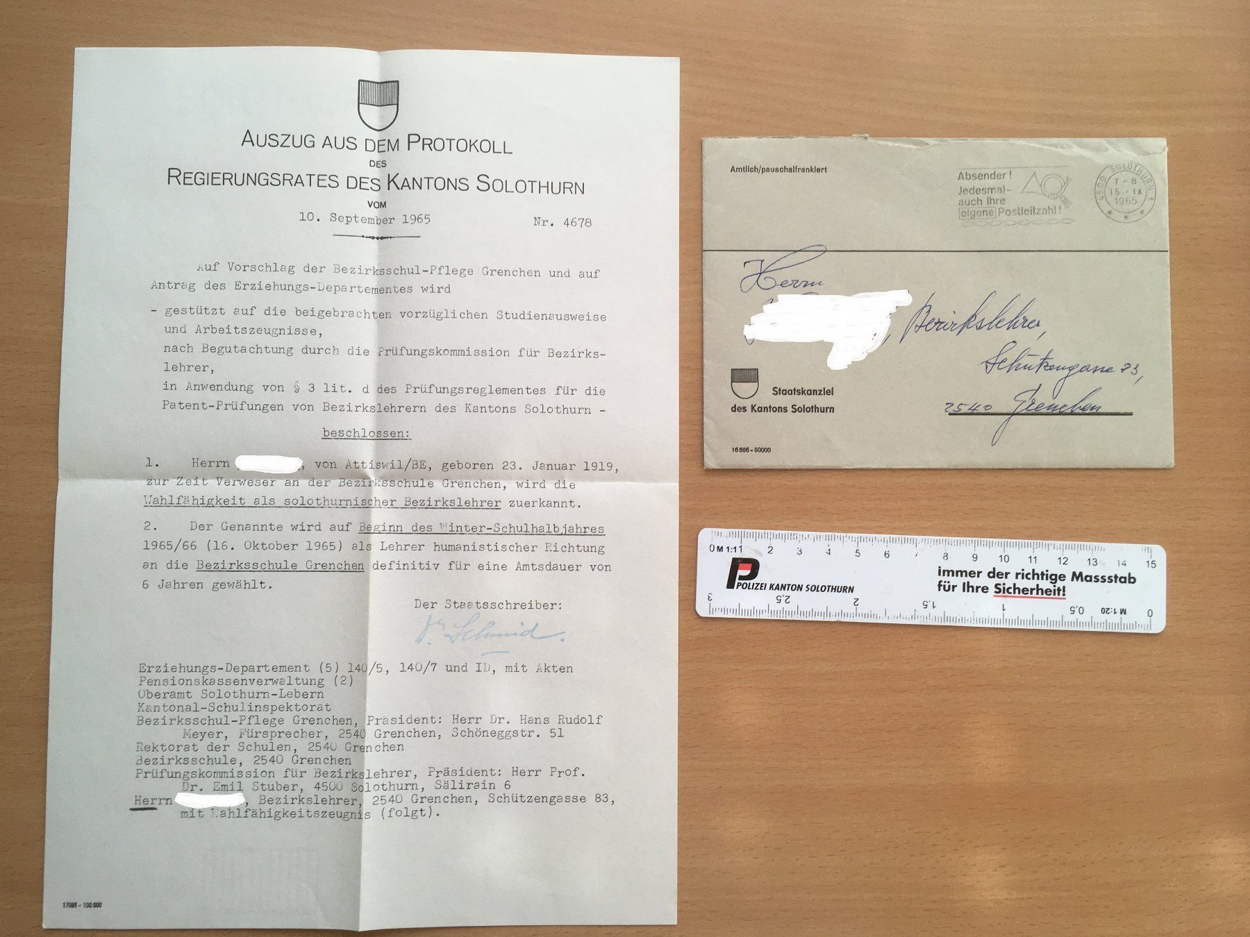 Documenti: Auszug Regierungsratprotokoll 1965 – Usato da Grenchen venduto da Kogi7 2