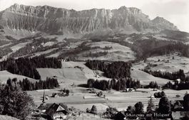 Schangnau mit Hohgant, Werbedruck Gasthof zum Löwen, um 1945