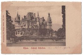 Thun, Schloss Schadau, Stabstempel, gelaufen 1902