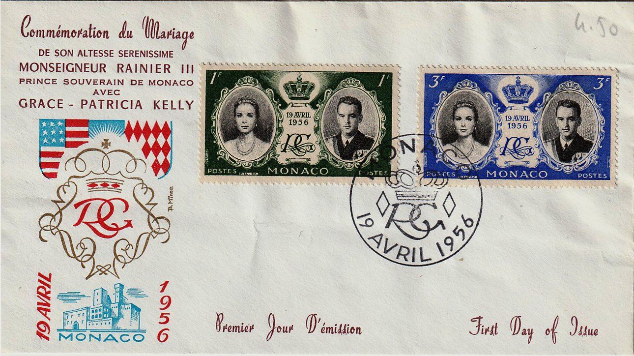 Alle Briefmarken: 1956 Monaco Ersttagsbrief – Gebraucht aus Arlesheim von gaugi43