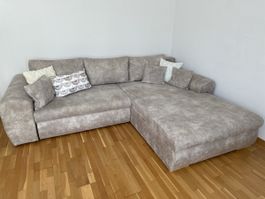 Ecksofa hellgrau Stoff top Zustand