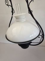 Vintage Hängelampe Petroleum-Stil - Milchglas Eisen